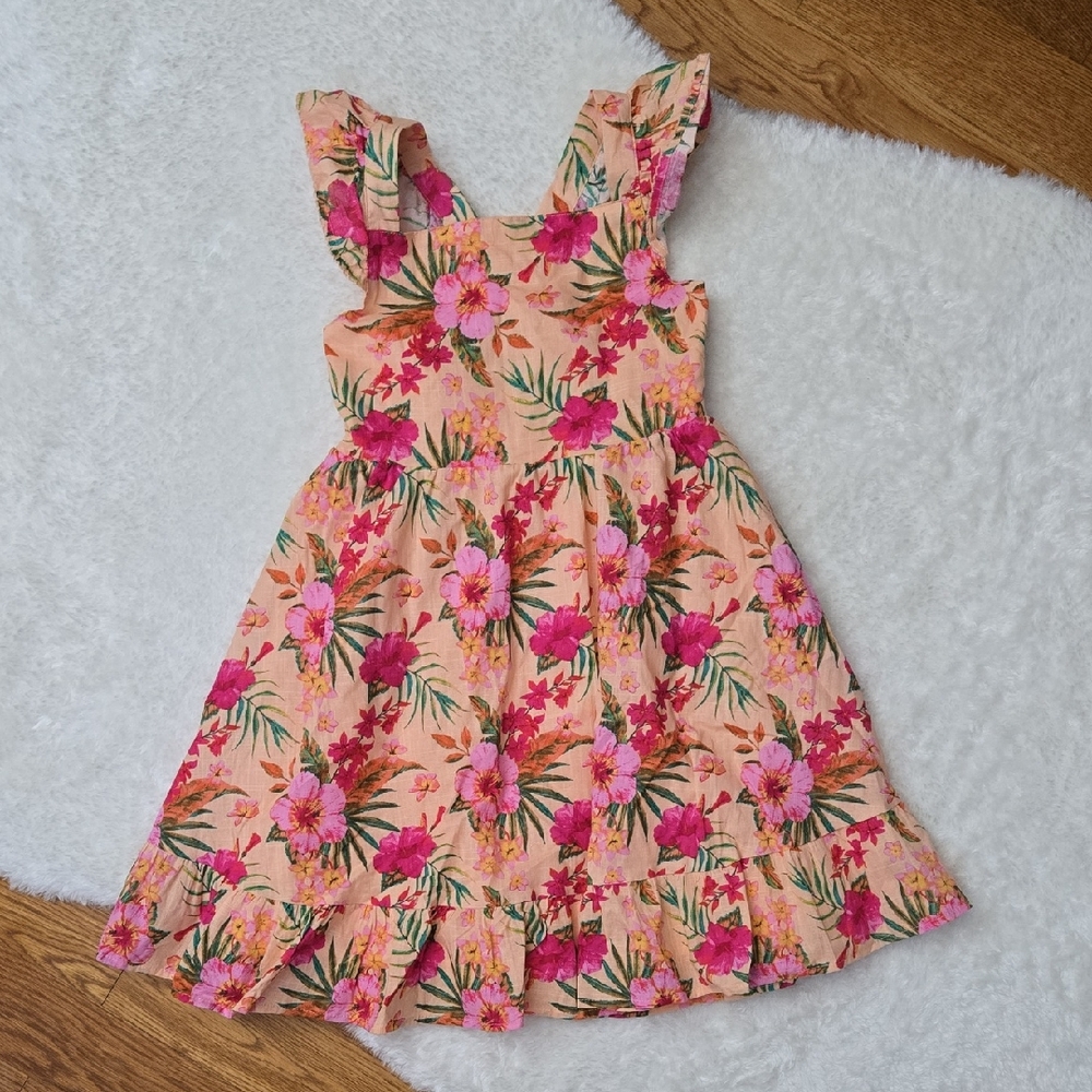 Haute Hippie Pink/Orange Floral Dress, Girls 10, New With Tags